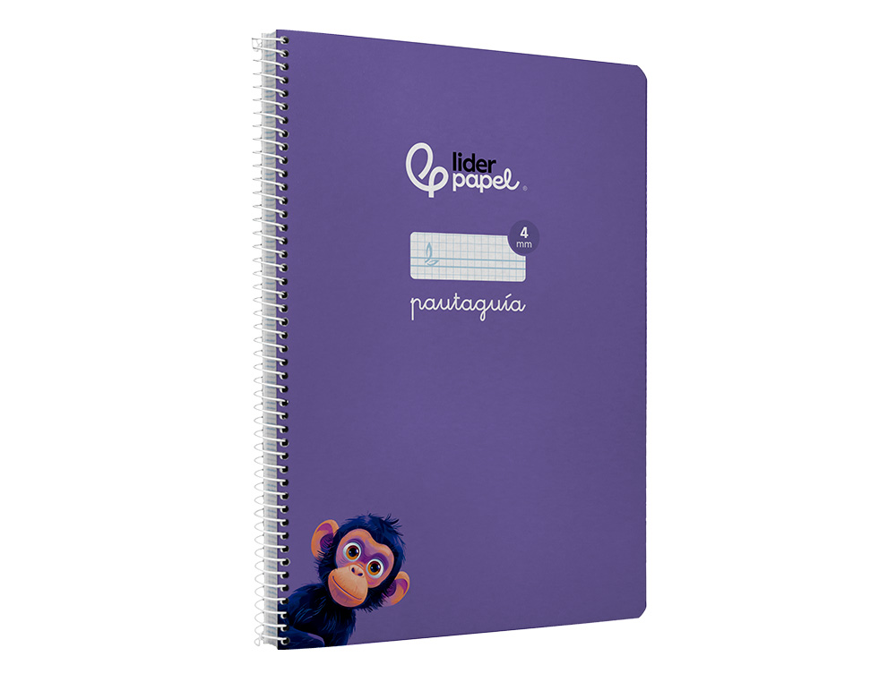 CUADERNO ESPIRAL LIDERPAPEL A4 PAUTAGUIA TAPA DURA 80H 90 GR CUADRO PAUTADO 4MM COLOR LILA