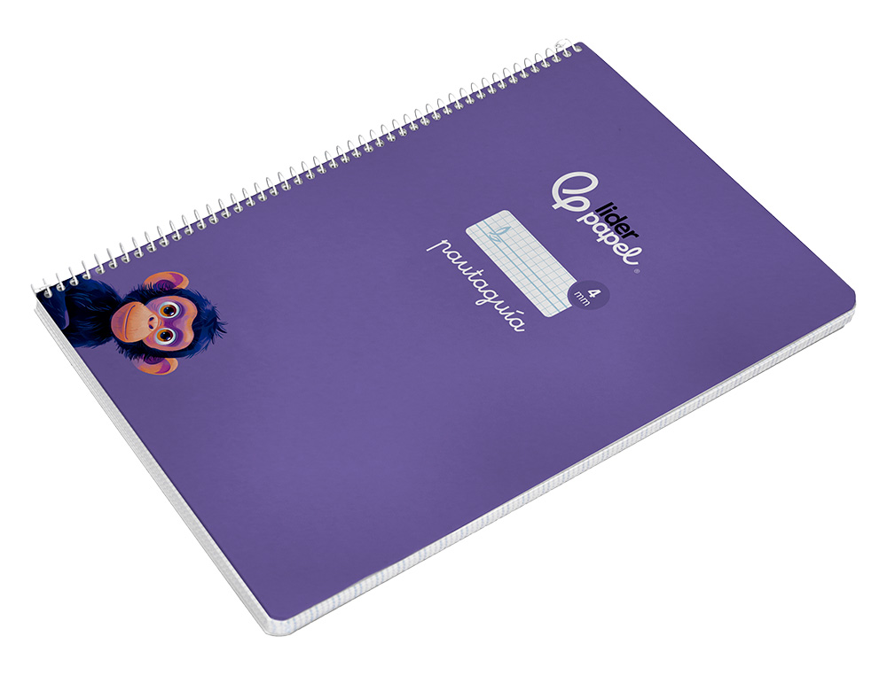 CUADERNO ESPIRAL LIDERPAPEL A4 PAUTAGUIA TAPA DURA 80H 90 GR CUADRO PAUTADO 4MM COLOR LILA
