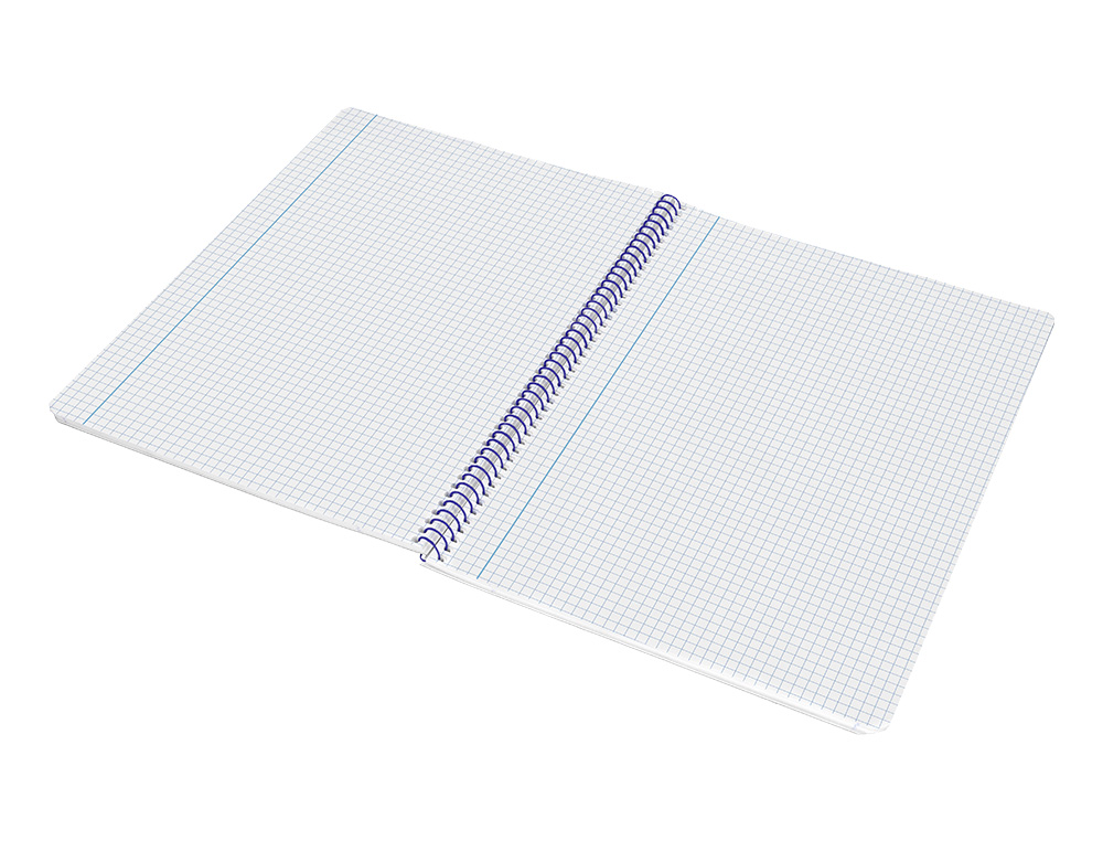 CUADERNO ESPIRAL LIDERPAPEL A4 SMART TAPA BLANDA 80H 75GR CUADRO 4MM CON MARGEN COLOR AZUL OSCURO