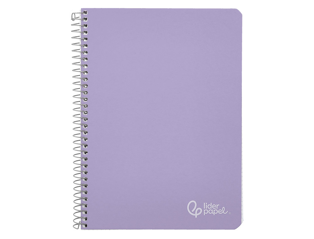 CUADERNO ESPIRAL LIDERPAPEL A4 WITTY TAPA DURA 80H 90GR CUADRO 4MM CON MARGEN COLOR VIOLETA