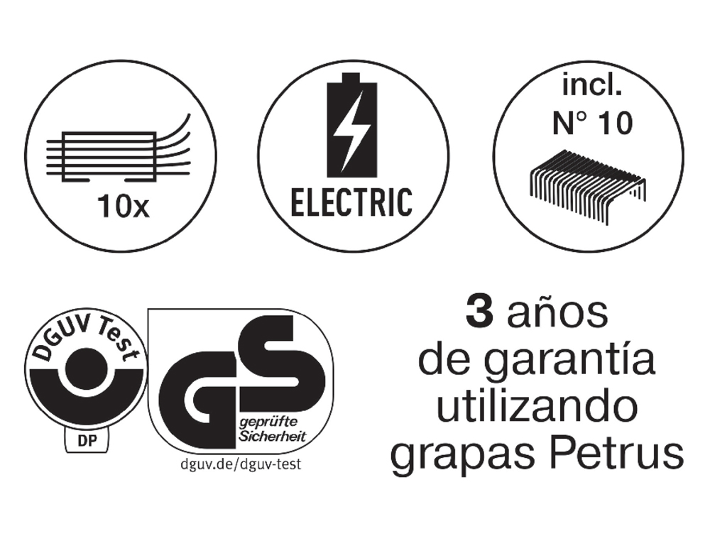 AGRAFADOR PETRUS ELECTRICA E-310 CONTACTLESS VERMELHO METALIZADO CAPACIDADE 12 FOLHAS USA AGRAFES Nº 10