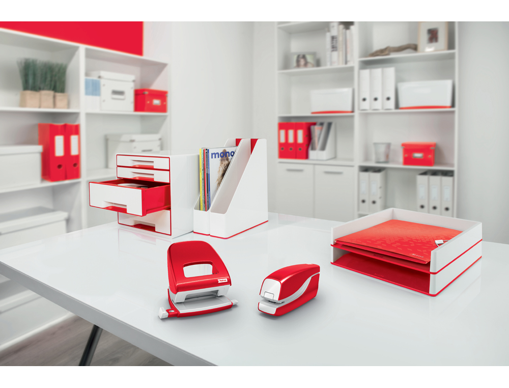 AGRAFADOR PETRUS ELECTRICA E-310 CONTACTLESS VERMELHO METALIZADO CAPACIDADE 12 FOLHAS USA AGRAFES Nº 10