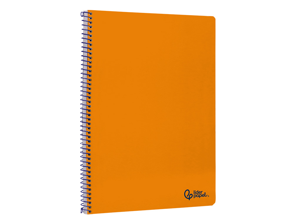 CUADERNO ESPIRAL LIDERPAPEL A4 SMART TAPA BLANDA 80H 75GR RAYADO HORIZONTAL CON MARGEN COLOR NARANJA