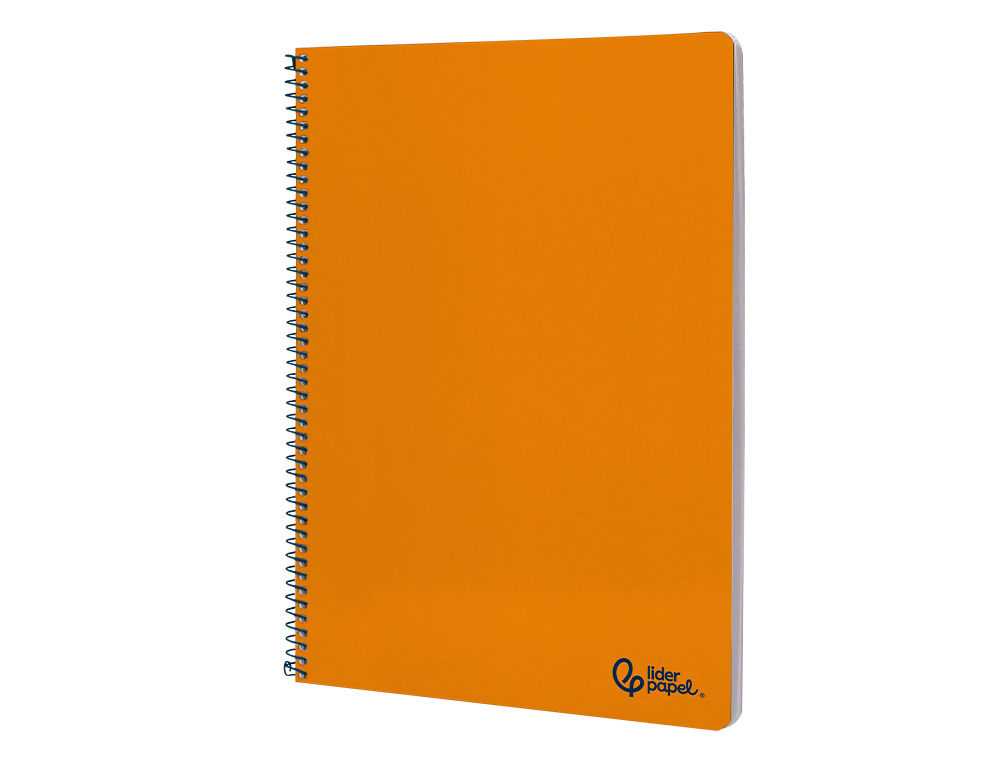 CUADERNO ESPIRAL LIDERPAPEL A4 SMART TAPA BLANDA 80H 75GR RAYADO HORIZONTAL CON MARGEN COLOR NARANJA