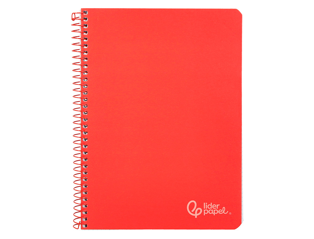 CUADERNO ESPIRAL LIDERPAPEL A4 WITTY TAPA DURA 80H 90GR PAUTA 2,5MM CON MARGEN COLOR ROJO
