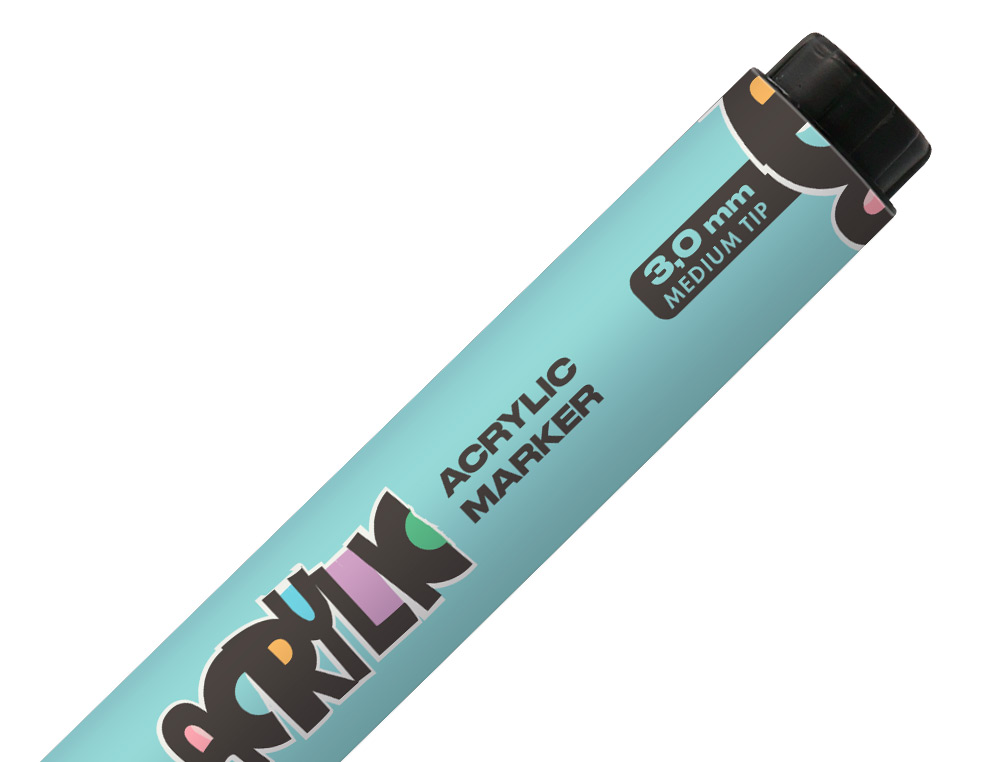 ROTULADOR LIDERPAPEL ACRYLIC BASE AGUA TODO TIPO DE SUPERFICIE PUNTA REDONDA 3 MM VERDE MENTA