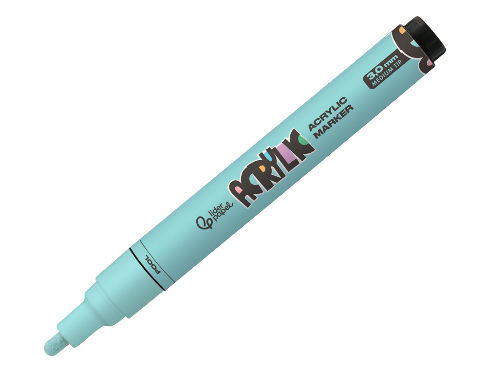 ROTULADOR LIDERPAPEL ACRYLIC BASE AGUA TODO TIPO DE SUPERFICIE PUNTA REDONDA 3 MM VERDE MENTA