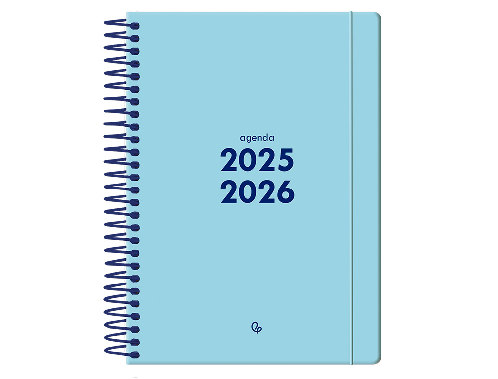 AGENDA ESCOLAR LIDERPAPEL 25-26 ESPIRAL BASIC AZUL SEMANA VISTA A5 BILINGE PAPEL FSC 70 GR
