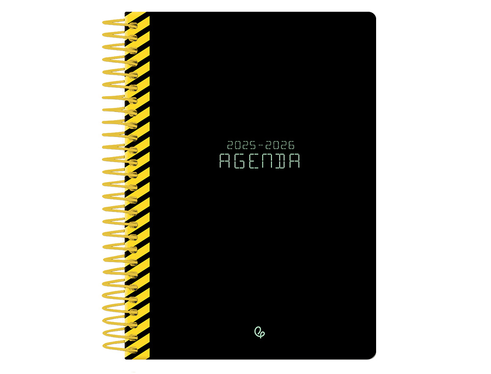 AGENDA ESCOLAR LIDERPAPEL 25-26 ESPIRAL CLASSIC NEGRO SEMANA VISTA A5 BILINGE PAPEL FSC 70 GR