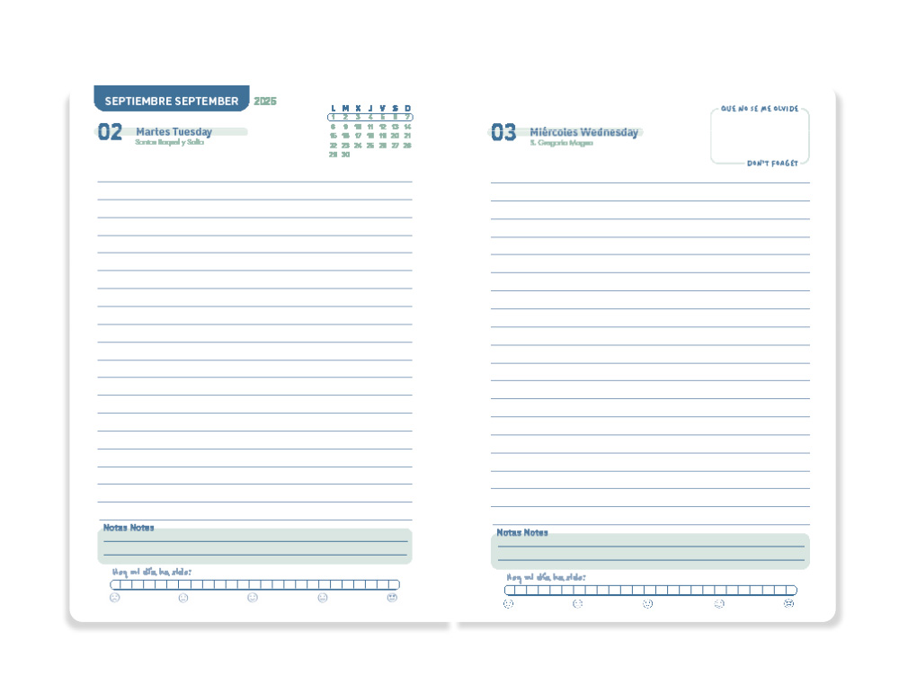 AGENDA ESCOLAR LIDERPAPEL 25-26 ESPIRAL CLASSIC ROJO DIA PAGINA A5 BILINGÜE PAPEL FSC 70 GR