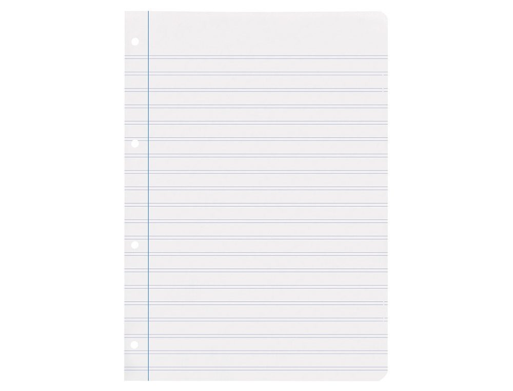 RECAMBIO LIDERPAPEL A4 100 HOJAS 75GR PAUTA 5 2.5MM CON MARGEN 4 TALADROS