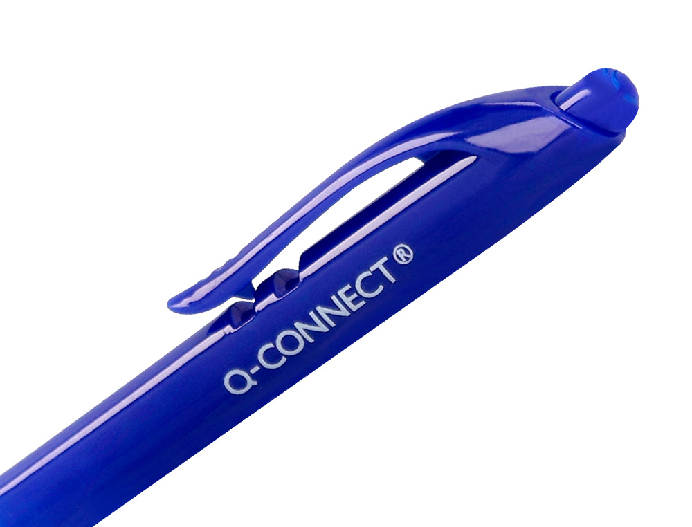 BOLIGRAFO Q-CONNECT RETRACTIL CON CLIP DISEÑO FINO TINTA ACEITE 0,7 MM COLOR AZUL