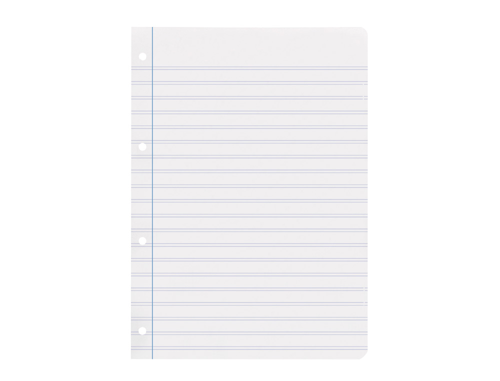 RECAMBIO LIDERPAPEL A4 100 HOJAS 100G/M2 PAUTA 3,5MM CON MARGEN 4 TALADROS
