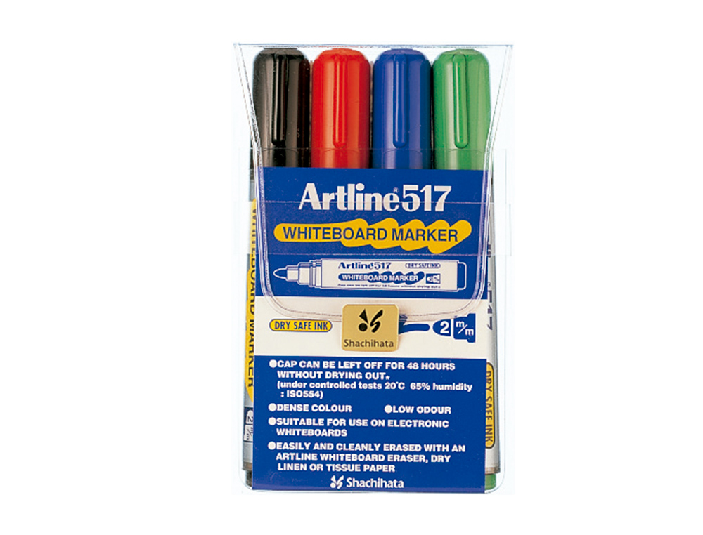 Rotulador artline pizarra ek-517/4 punta redonda 2 mm bolsa de 4 rotuladores