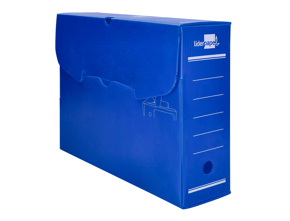 Caja archivo definitivo plastico liderpapel azul 360x260x100 mm