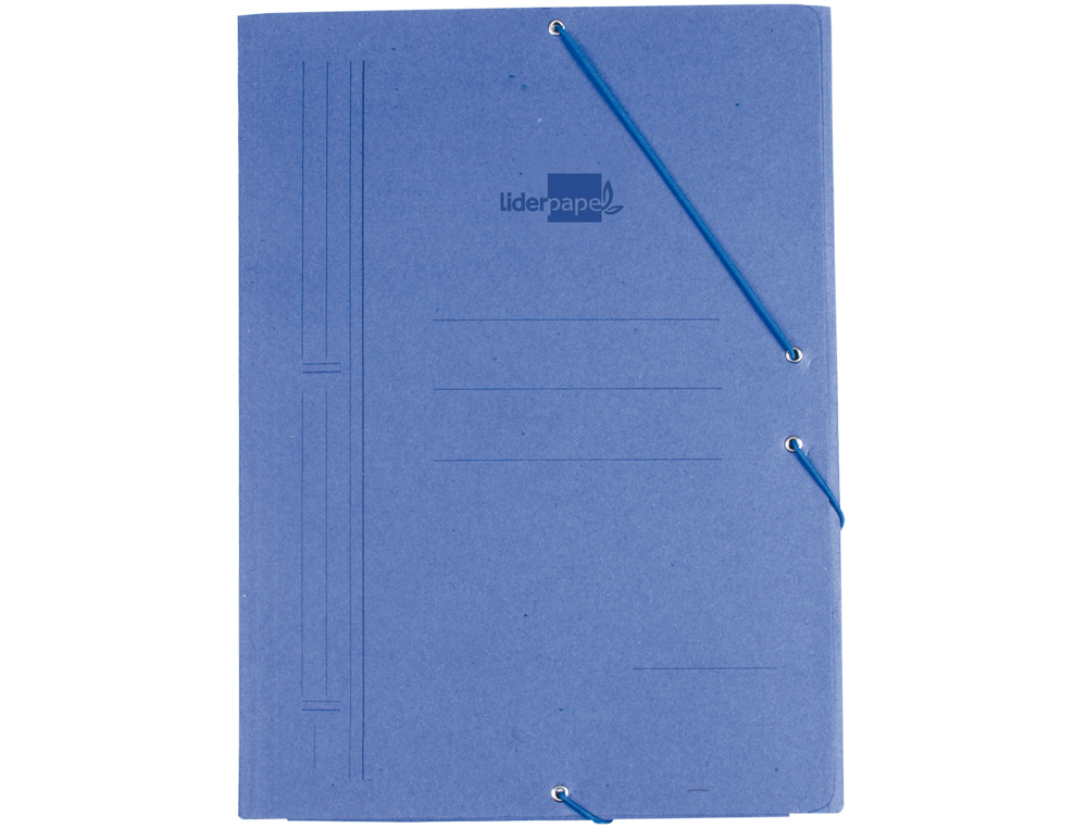 Carpeta liderpapel gomas a3 3 solapas carton prespan azul