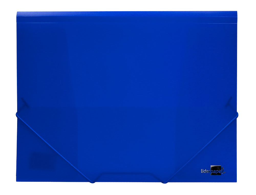 CARPETA LIDERPAPEL GOMAS SOLAPAS 34962 POLIPROPILENO DIN A4 AZUL TRANSLUCIDO