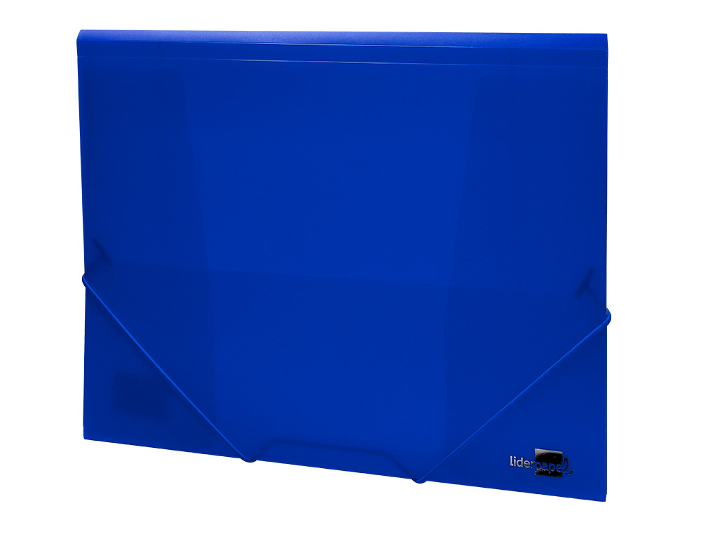 CARPETA LIDERPAPEL GOMAS SOLAPAS 34962 POLIPROPILENO DIN A4 AZUL TRANSLUCIDO