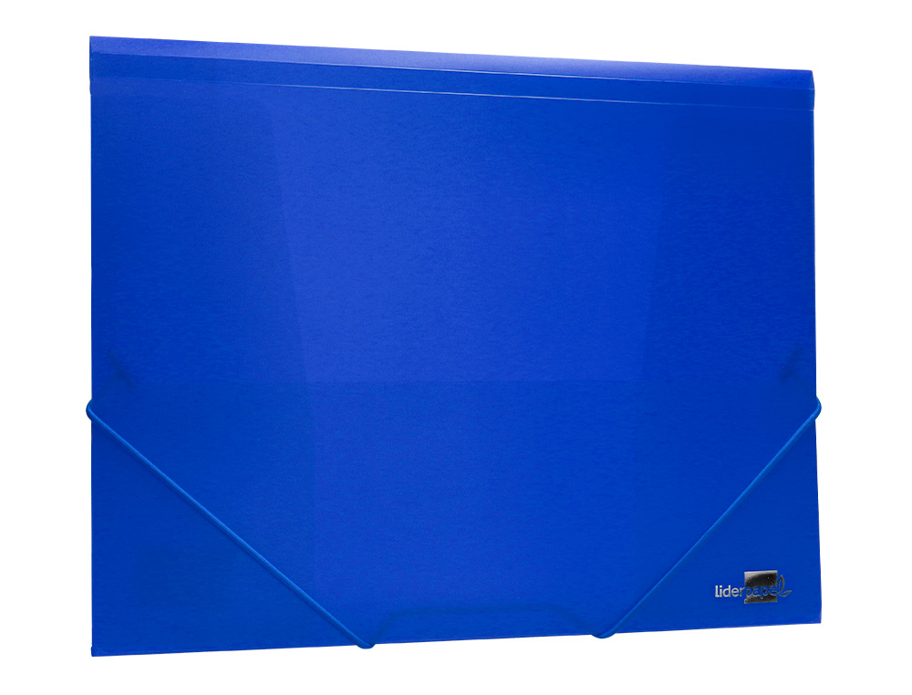 CARPETA LIDERPAPEL GOMAS SOLAPAS 34962 POLIPROPILENO DIN A4 AZUL TRANSLUCIDO