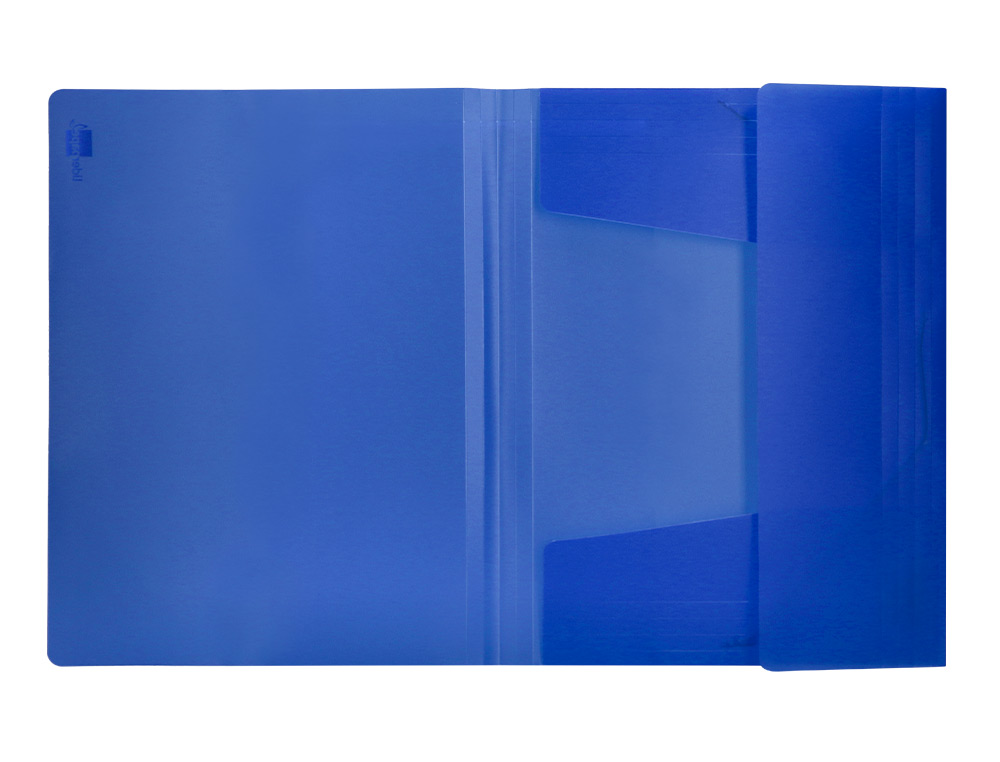 CARPETA LIDERPAPEL GOMAS SOLAPAS 34962 POLIPROPILENO DIN A4 AZUL TRANSLUCIDO