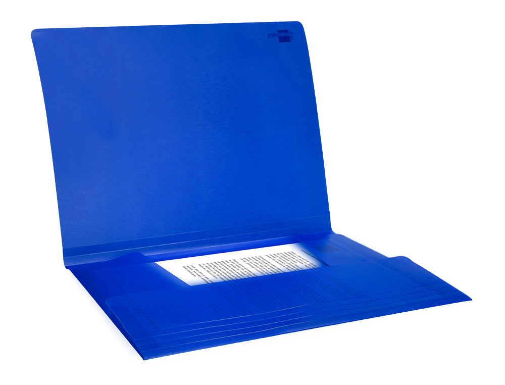 CARPETA LIDERPAPEL GOMAS SOLAPAS 34962 POLIPROPILENO DIN A4 AZUL TRANSLUCIDO