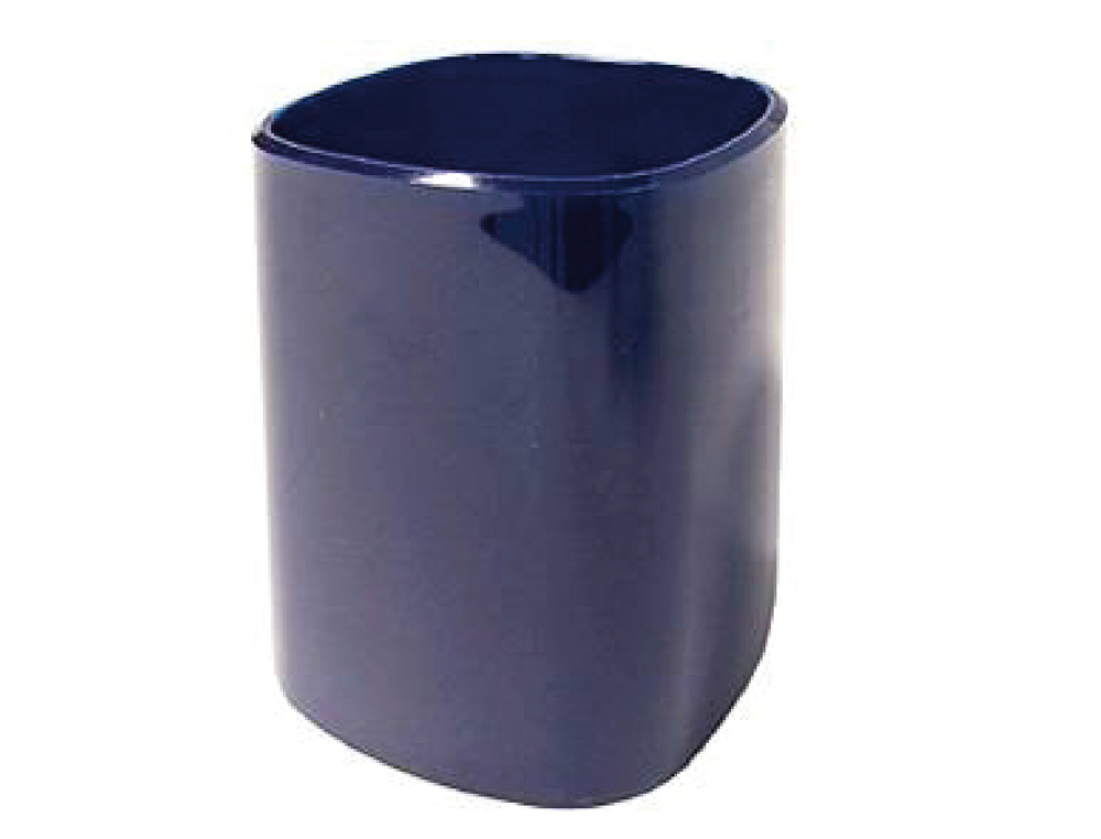 Cubilete portalapices q-connect azul opaco plastico diametro 80 mm alto 103 mm