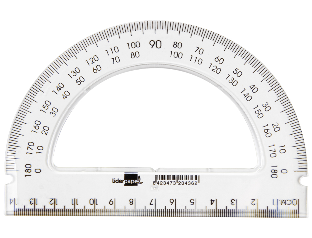 Semicirculo liderpapel 14 cm plastico