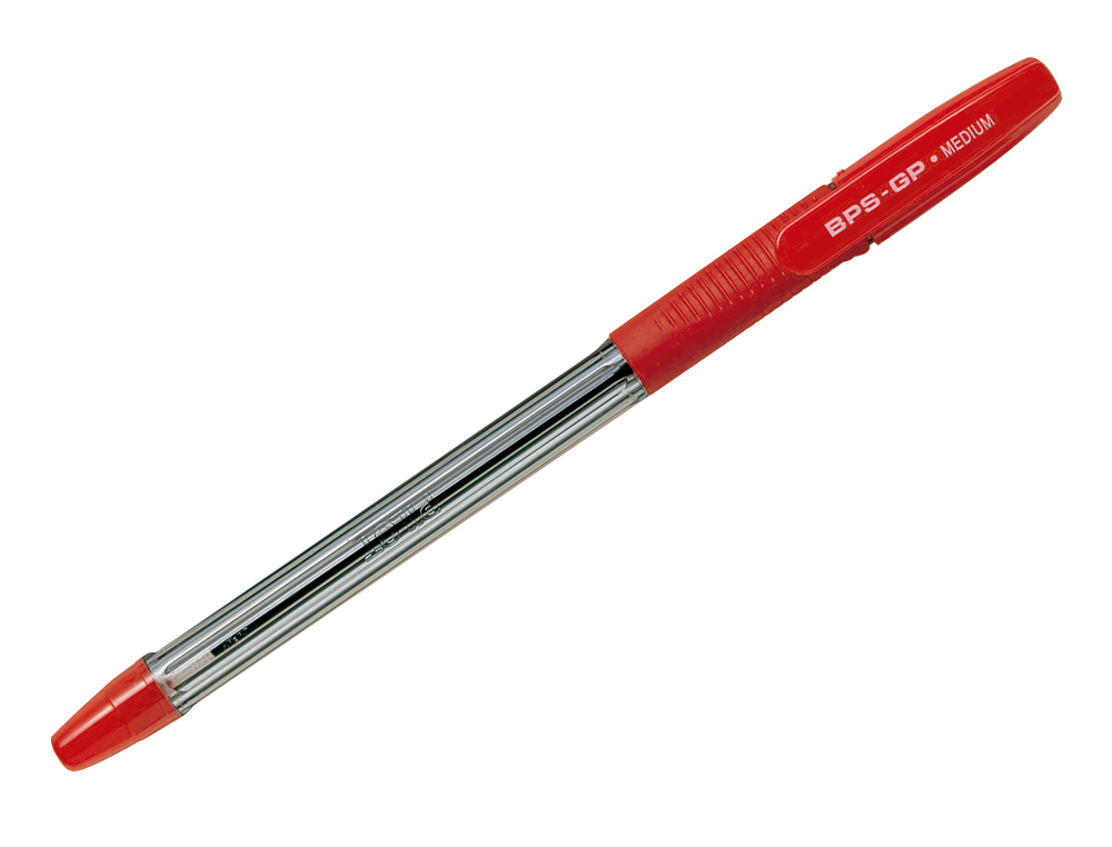 Boligrafo pilot bps-gp rojo sujecion de caucho tinta base de aceite con capuchon