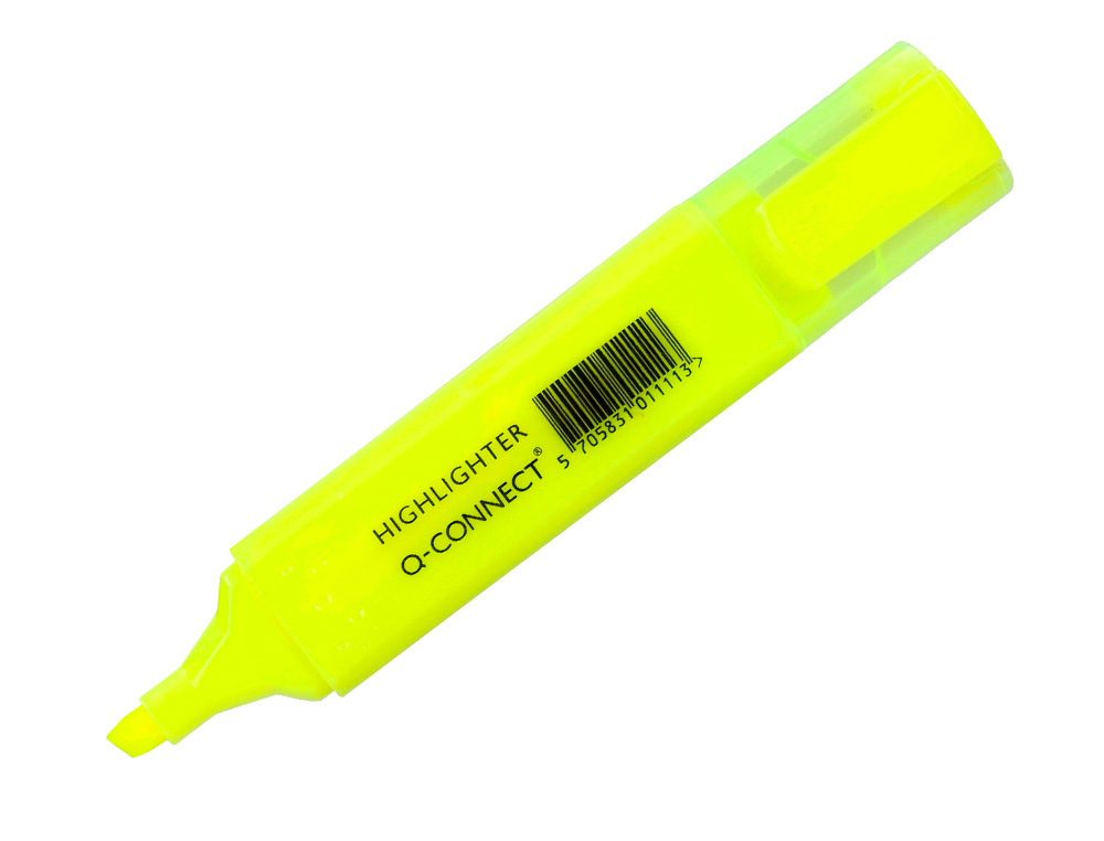 Rotulador q-connect fluorescente amarillo punta biselada