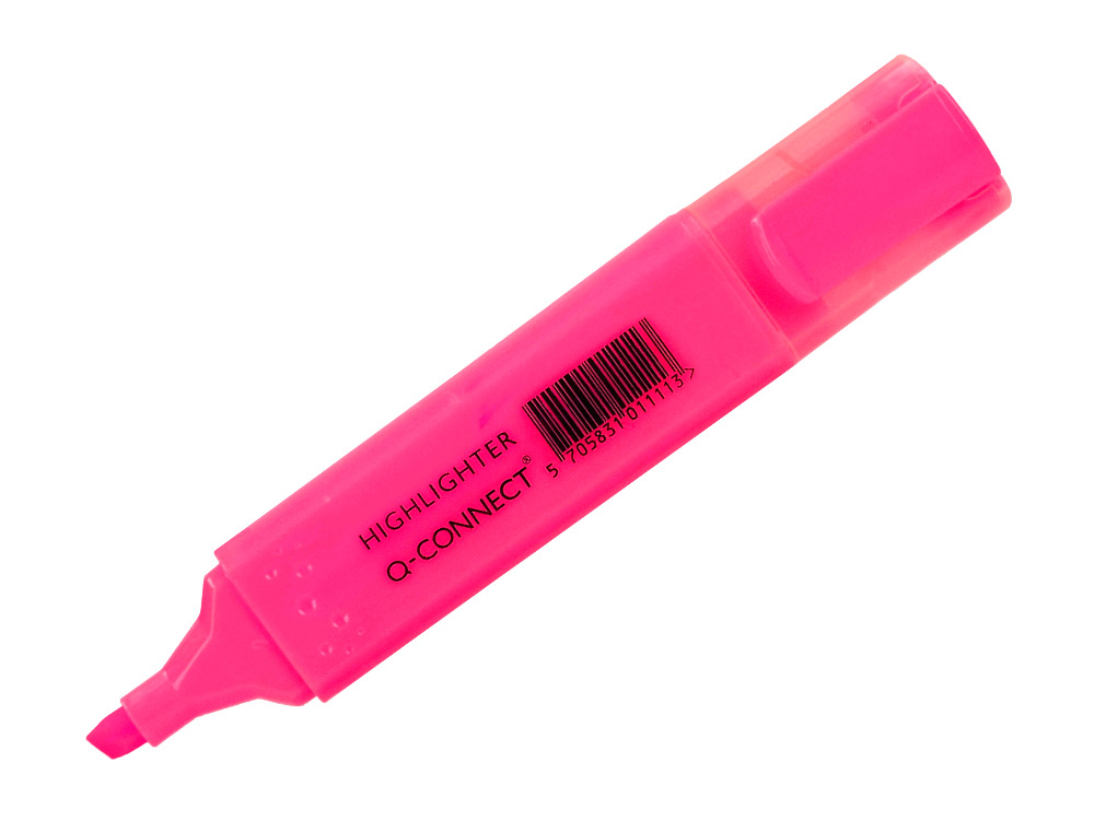 ROTULADOR Q-CONNECT FLUORESCENTE ROSA PUNTA BISELADA