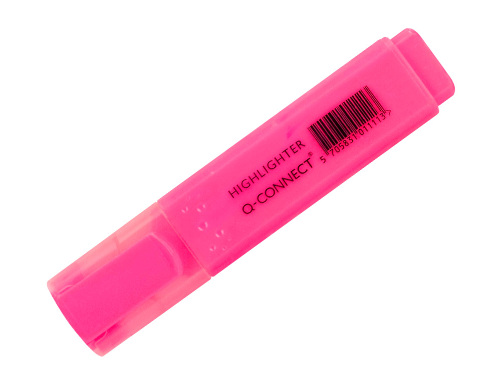 ROTULADOR Q-CONNECT FLUORESCENTE ROSA PUNTA BISELADA