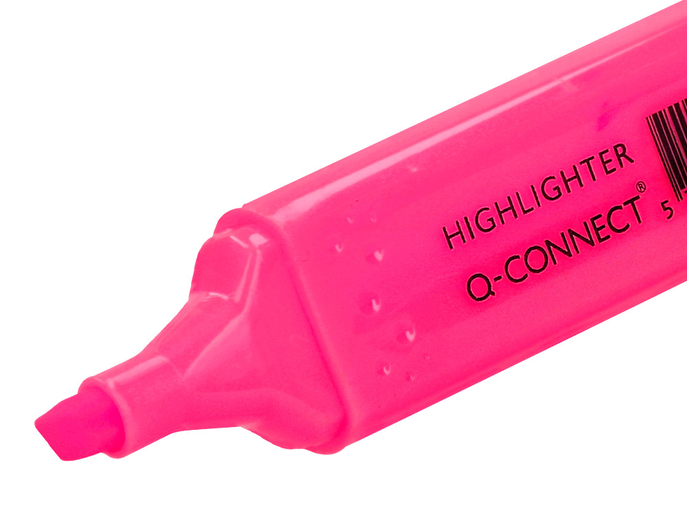 ROTULADOR Q-CONNECT FLUORESCENTE ROSA PUNTA BISELADA