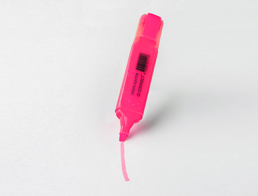 ROTULADOR Q-CONNECT FLUORESCENTE ROSA PUNTA BISELADA