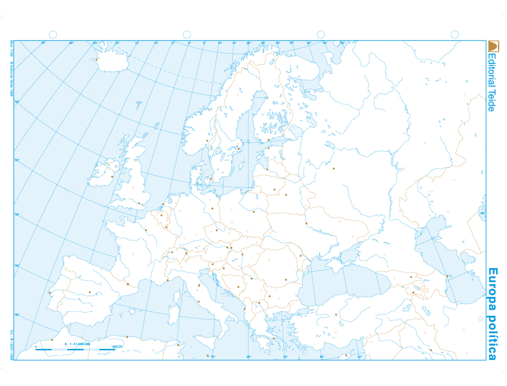 Mapa mudo b/n din a4 europa politico