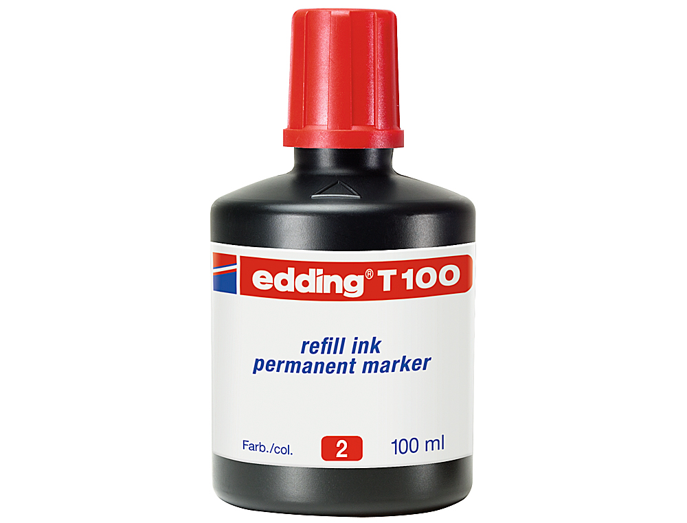 Tinta rotulador edding t-100 rojo bote 100 ml