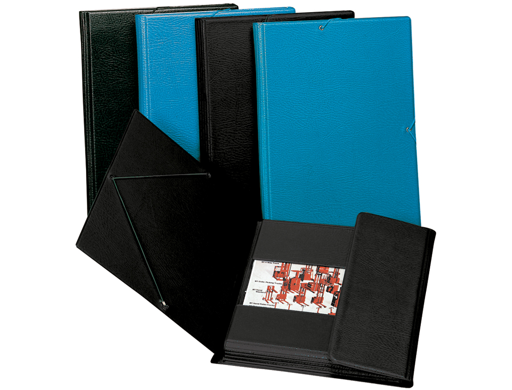 Carpeta gomas solapas plastico saro folio azul