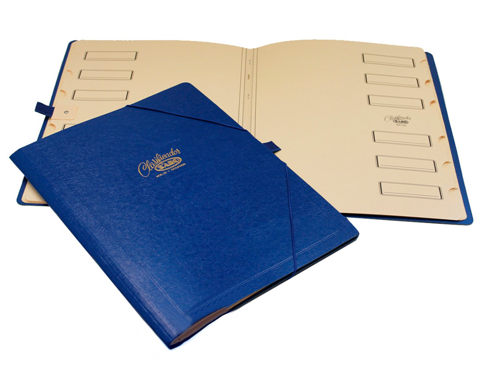 Carpeta clasificador carton compacto saro folio azul -12 departamentos