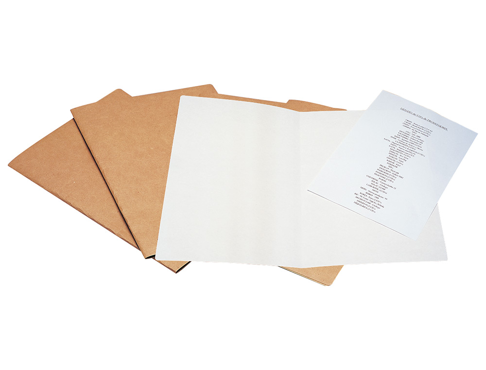 SUBCARPETA LIDERPAPEL FOLIO KRAFT INTERIOR BLANCO 240G/M2