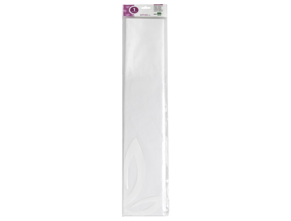 Papel crespon liderpapel 50 cm x 2.5m 34g/m2 blanco