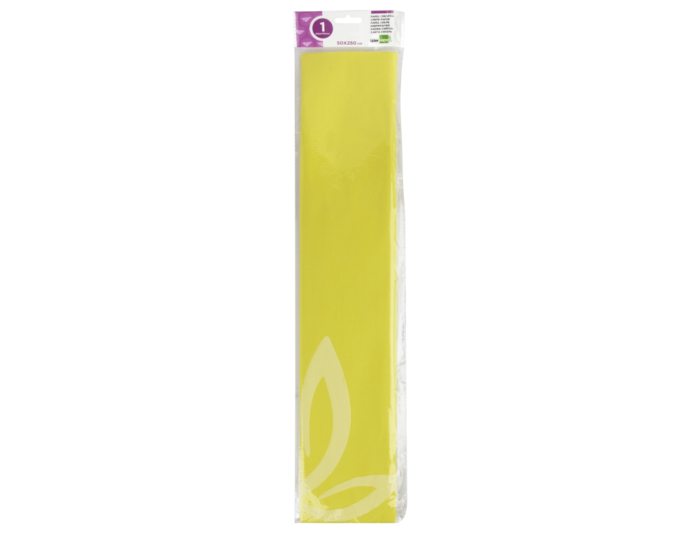 Papel crespon liderpapel 50 cm x 2.5m 34g/m2 amarillo