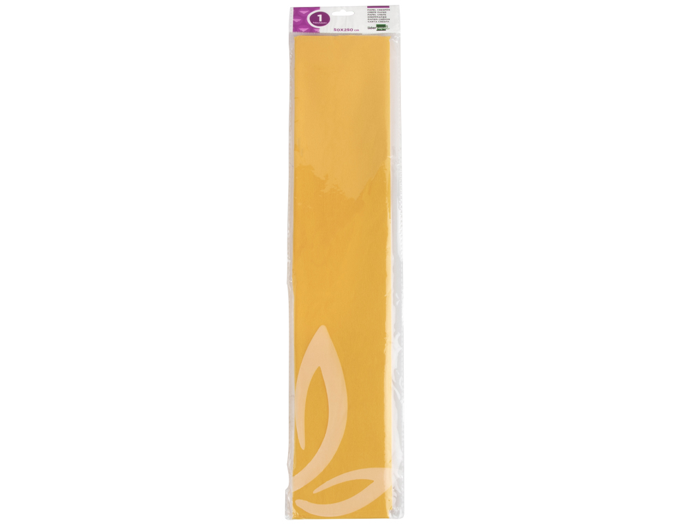 Papel crespon liderpapel 50 cm x 2.5m 34g/m2 amarillo oro