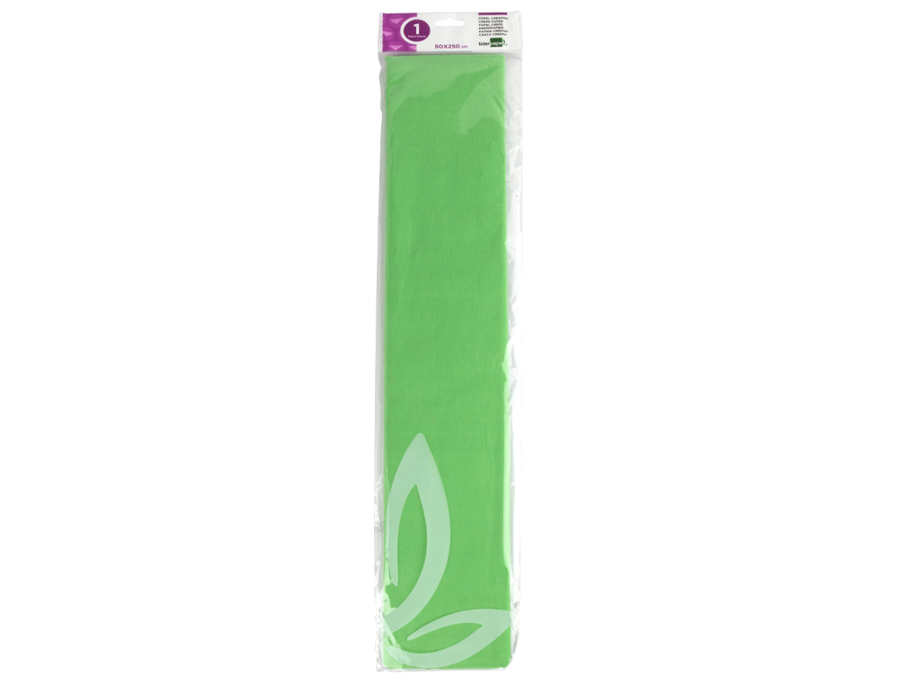 Papel crespon liderpapel 50 cm x 2.5m 34g/m2 verde claro