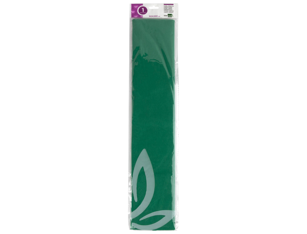 Papel crespon liderpapel 50 cm x 2.5m 34g/m2 verde