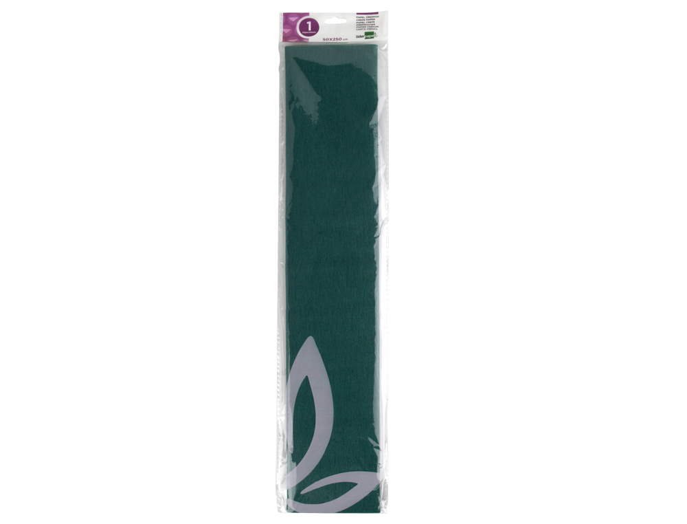 Papel crespon liderpapel 50 cm x 2.5m 34g/m2 verde oscuro