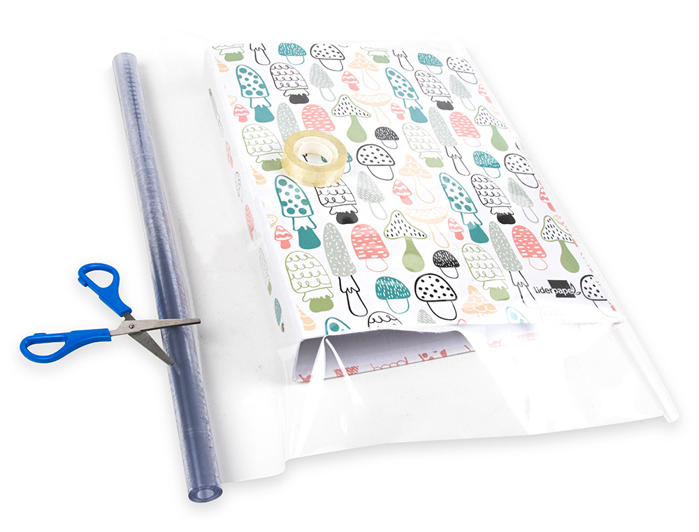 ROLLO PLASTICO FORRALIBROS LIDERPAPEL 0,45X5 MT 70 MC