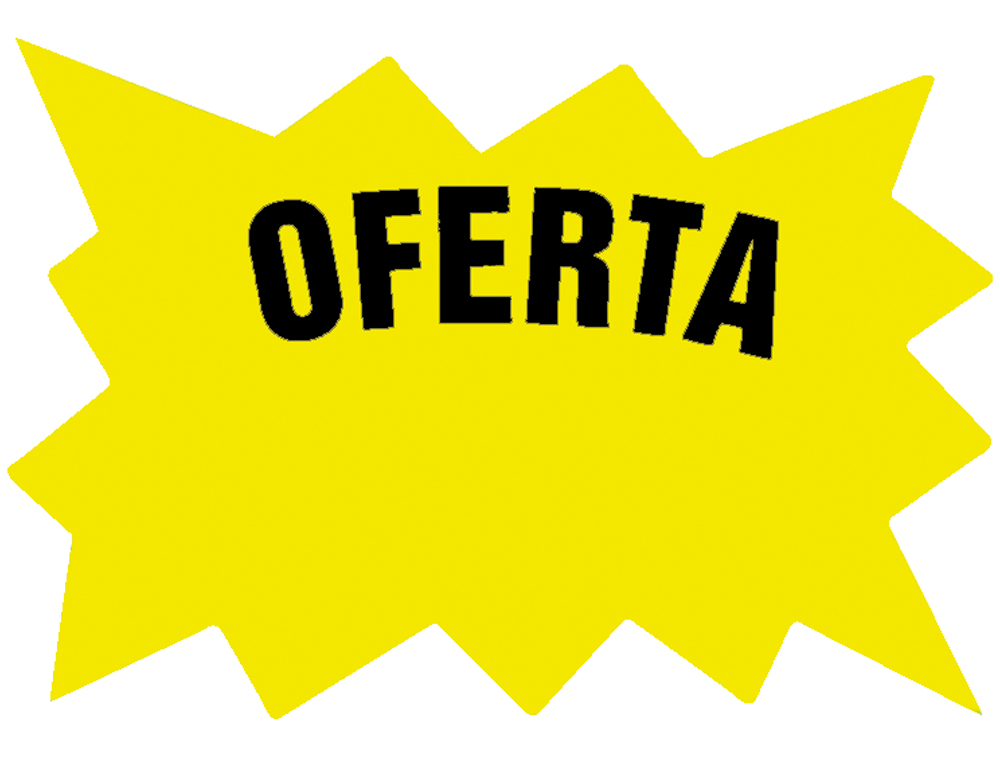 Cartel cartulina etiqueta marcaprecios amarillo fluorescente 110x80 mm -bolsa de 50 etiquetas