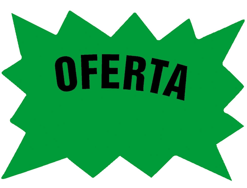 Cartel cartulina etiquetas marcaprecios verde fluorescente 110x80 mm -bolsa de 50 etiquetas