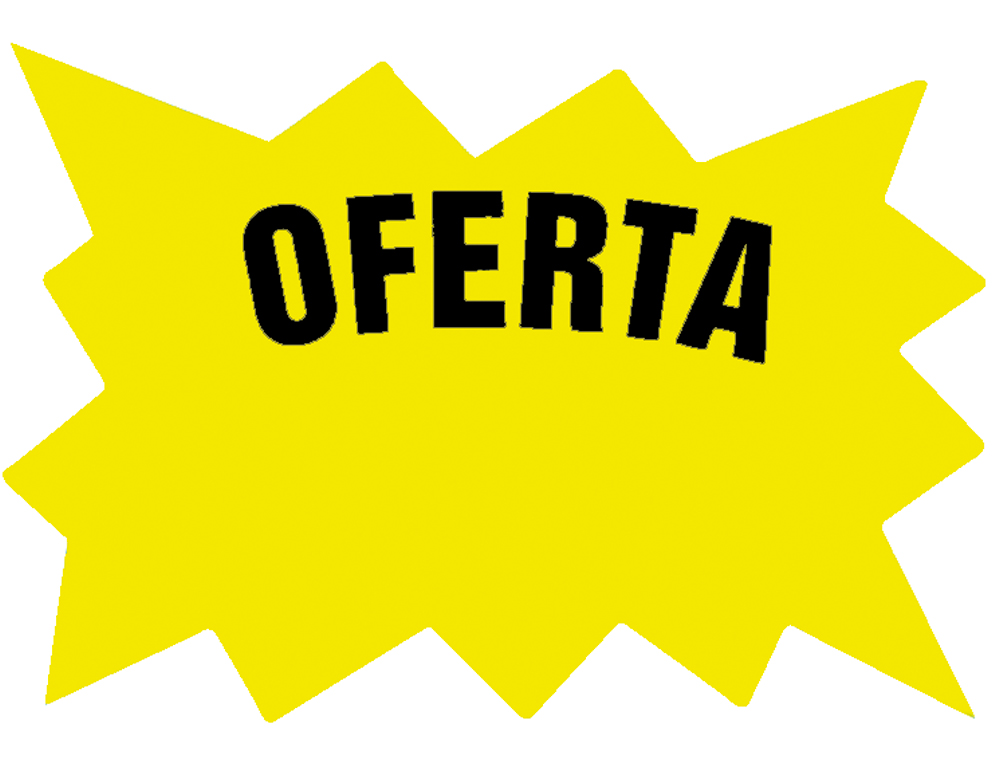 Cartel cartulina etiquetas marcaprecios amarillo fluorescente 160x110 mm -bolsa de 50 etiquetas