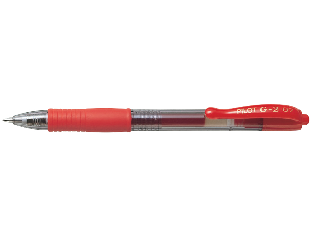 Boligrafo pilot g-2 rojo tinta gel retractil sujecion de caucho