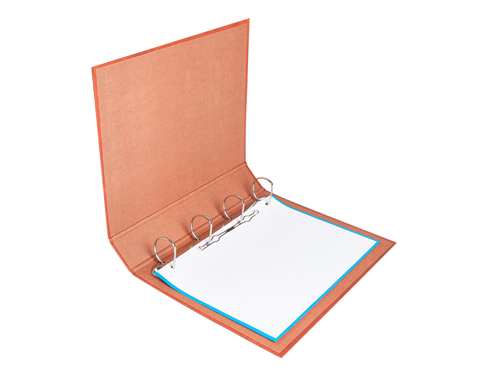 CARPETA DE 4 ANILLAS 40MM MIXTAS LIDERPAPEL FOLIO CARTON CUERO FORRADO COMPRESOR PLASTICO